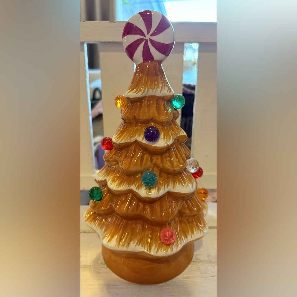 Festive Ceramic Christmas Tree with Candy Topper - Picture 2 of 3